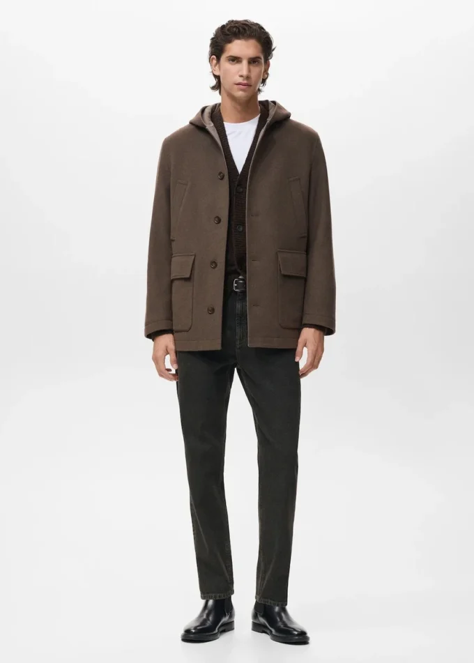Manteau en laine à capuche Manteau en laine à capuche