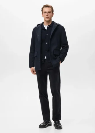 Manteau en laine à capuche