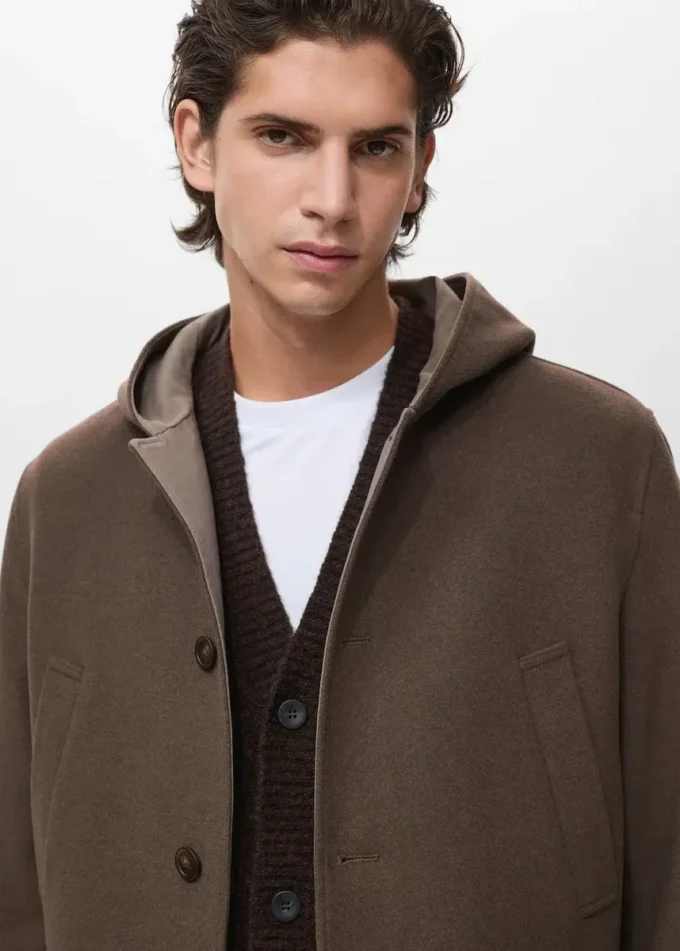 Manteau en laine à capuche Manteau en laine à capuche