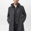 Manteau en laine à capuche amovible Manteau en laine à capuche amovible