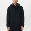 Manteau en laine à capuche amovible Manteau en laine à capuche amovible