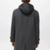 Manteau en laine à capuche amovible Manteau en laine à capuche amovible
