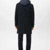 Manteau en laine à capuche amovible Manteau en laine à capuche amovible
