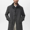 Manteau en laine à col cheminée