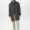 Manteau en laine à col cheminée