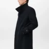 Manteau en laine à col cheminée Manteau en laine à col cheminée