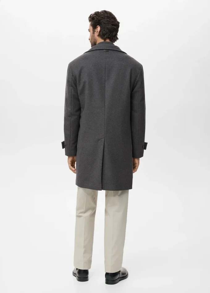 Manteau en laine à col cheminée
