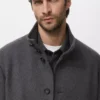 Manteau en laine à col cheminée
