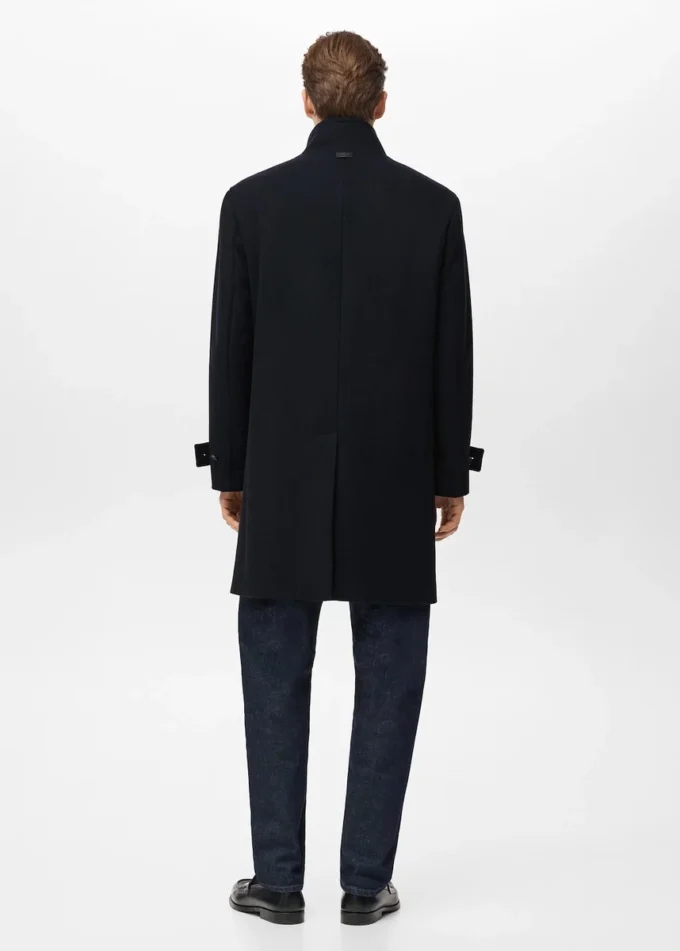 Manteau en laine à col cheminée Manteau en laine à col cheminée