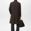 Manteau en laine croisé à coupe décontractée Manteau en laine croisé à coupe décontractée