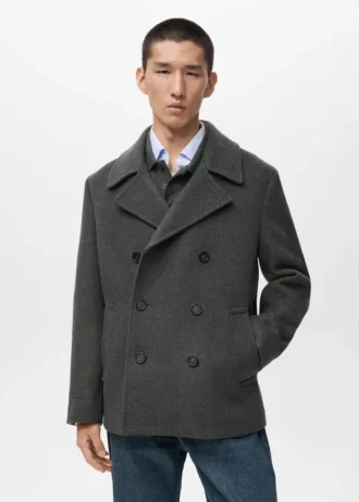 Manteau en laine à double boutonnage