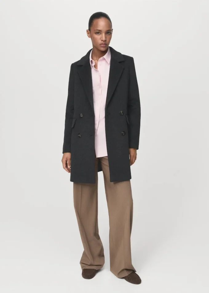 Manteau en laine à double boutonnage Manteau en laine à double boutonnage