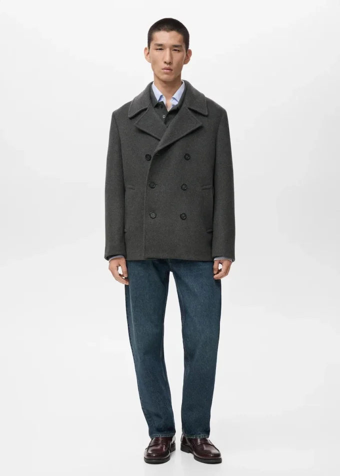 Manteau en laine à double boutonnage