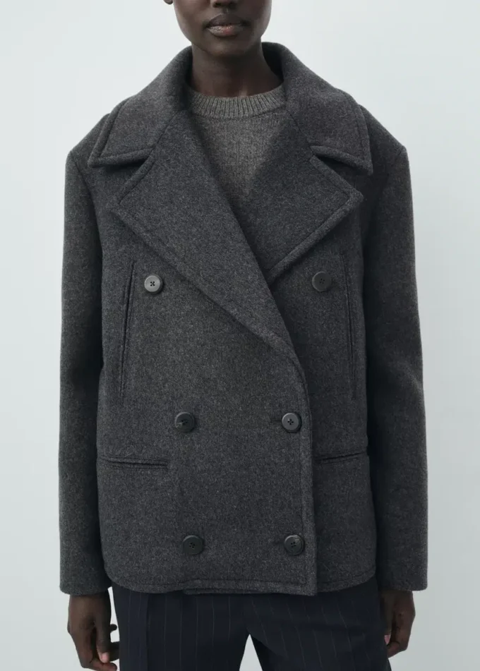 Manteau en laine à double boutonnage Manteau en laine à double boutonnage