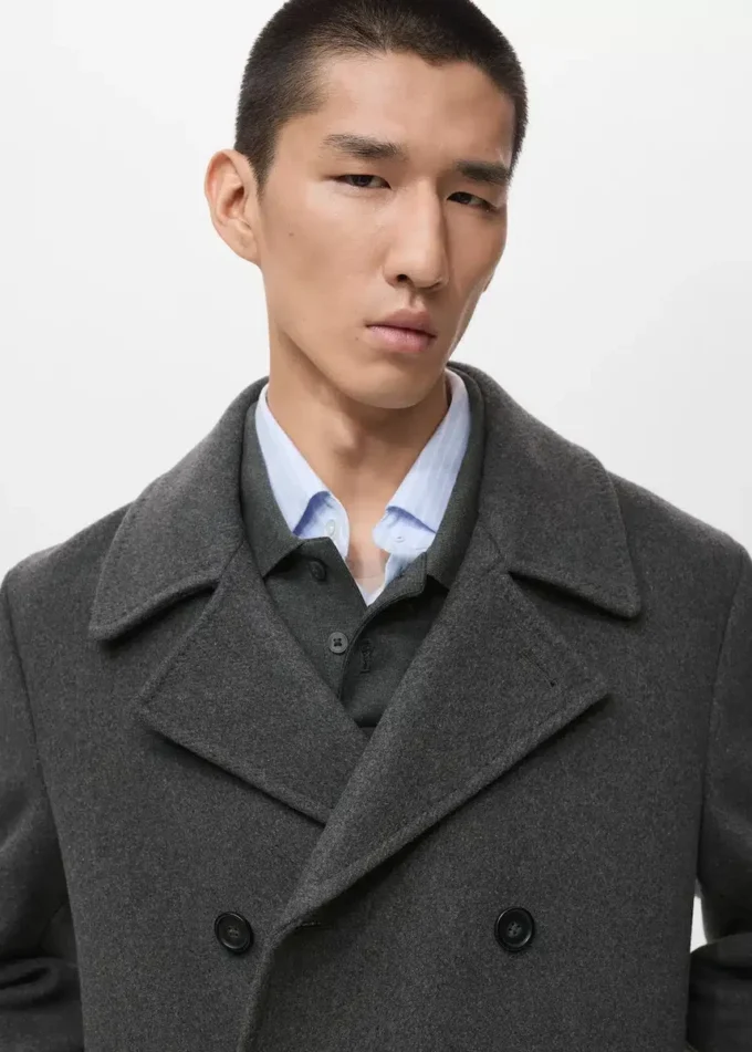 Manteau en laine à double boutonnage