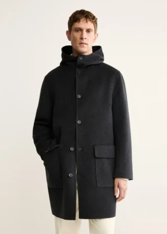 Manteau en laine fait main avec capuche