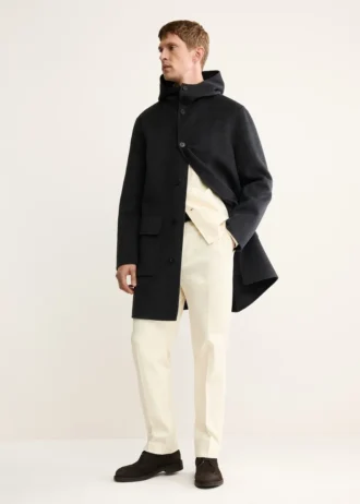 Manteau en laine fait main avec capuche