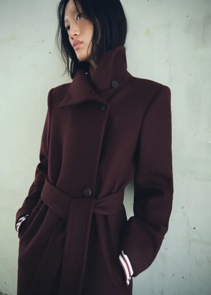 Manteau en laine Manteco avec ceinture Manteau en laine Manteco avec ceinture
