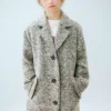 Manteau en laine mélangée mouchetée