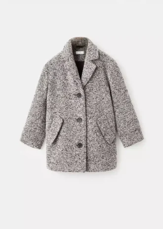 Manteau en laine mélangée mouchetée