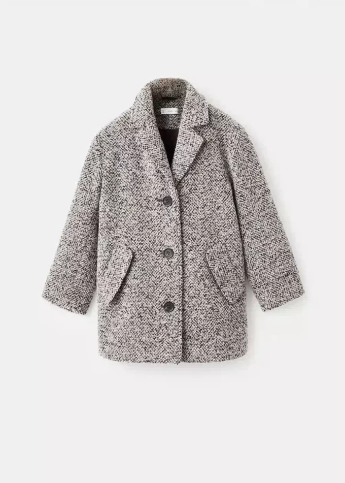Manteau en laine mélangée mouchetée