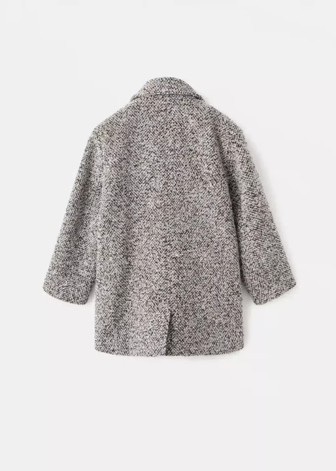 Manteau en laine mélangée mouchetée