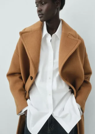 Manteau en laine à revers