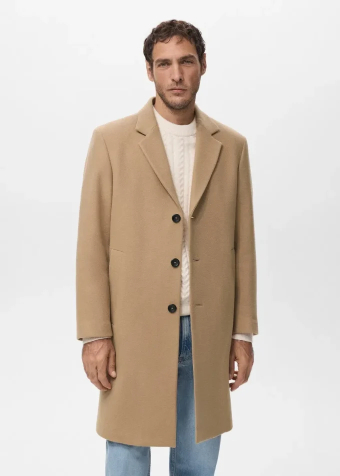 Manteau en laine à revers Manteau en laine à revers