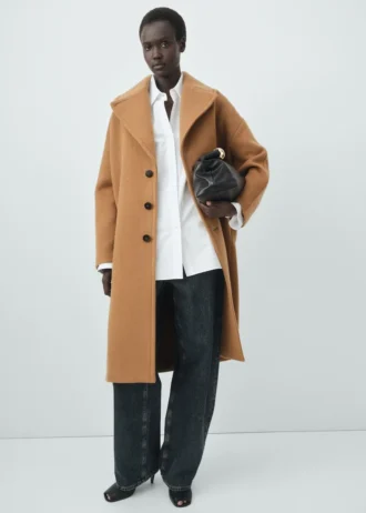 Manteau en laine à revers