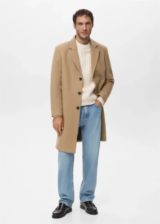 Manteau en laine à revers