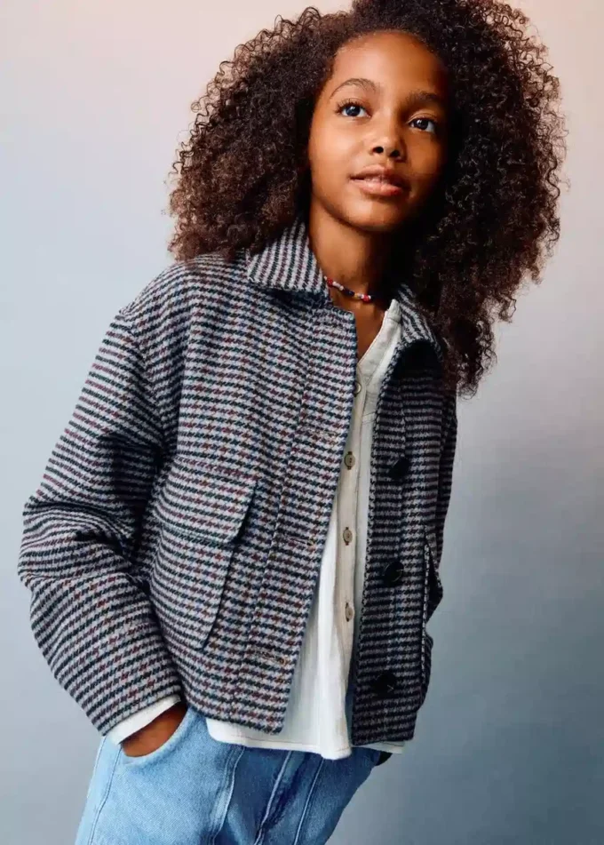 Manteau en laine tweed