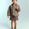 Manteau en velours côtelé imprimé léopard