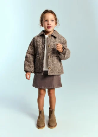 Manteau en velours côtelé imprimé léopard