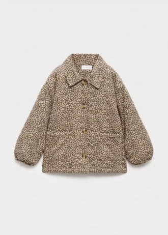 Manteau en velours côtelé imprimé léopard