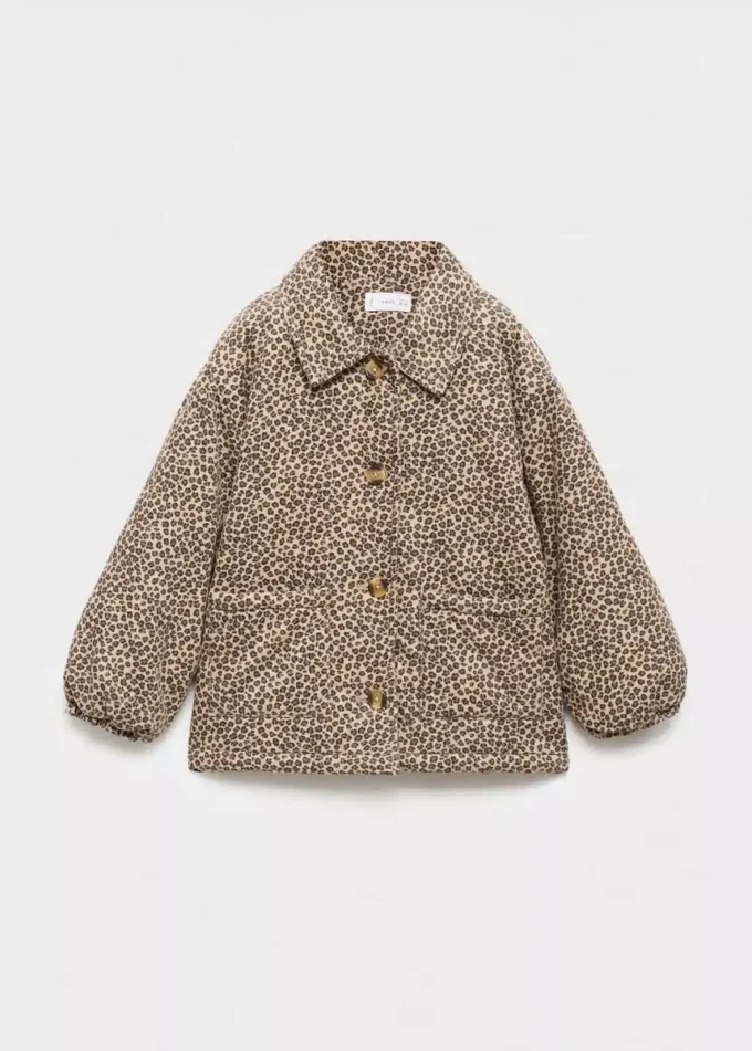 Manteau en velours côtelé imprimé léopard