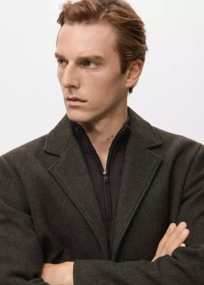 Manteau léger en laine recyclée Manteau léger en laine recyclée