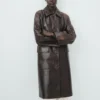 Manteau long 100 % cuir