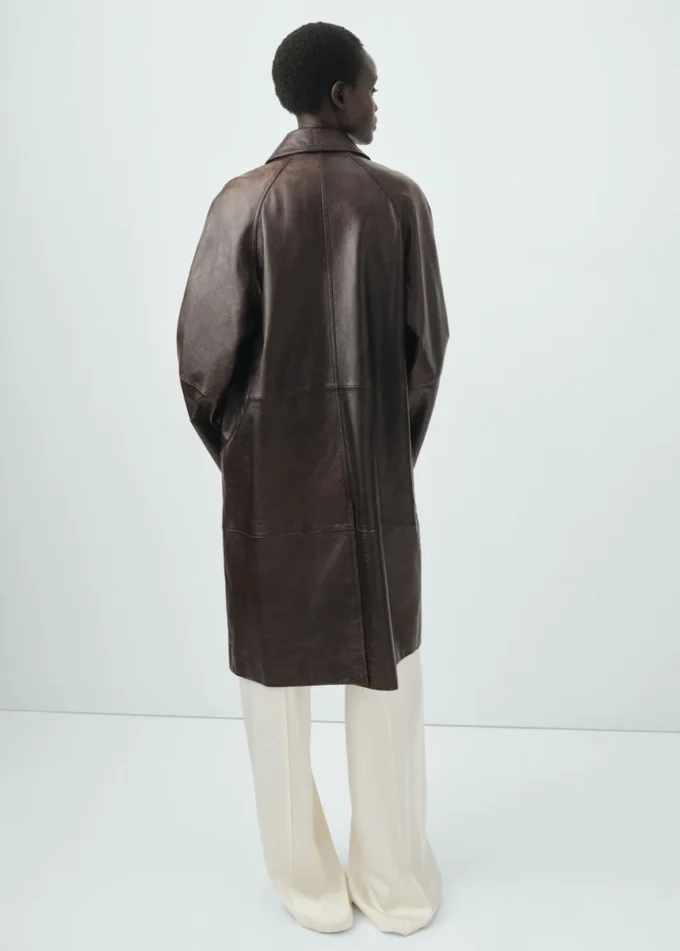 Manteau long 100 % cuir