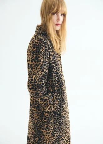 Manteau long imprimé léopard