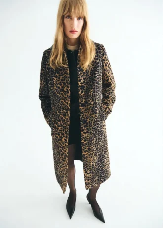 Manteau long imprimé léopard