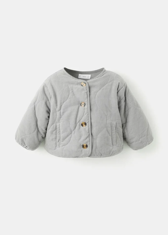Manteau matelassé en velours côtelé