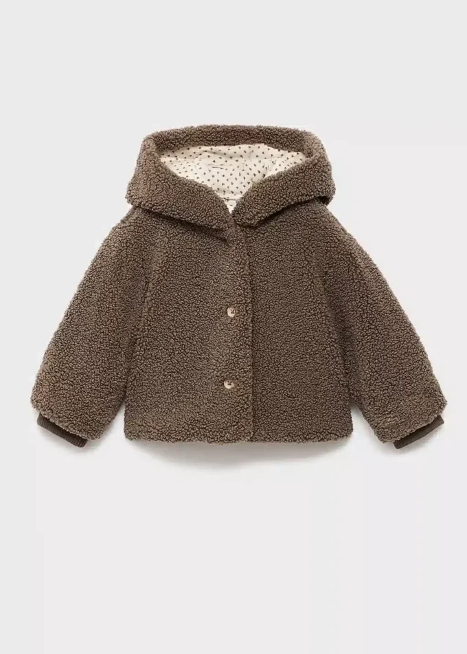 Manteau ours en peluche avec capuche et oreilles