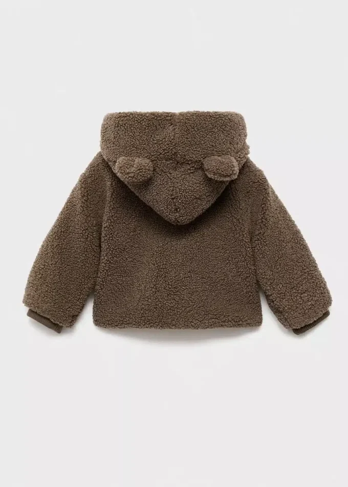 Manteau ours en peluche avec capuche et oreilles