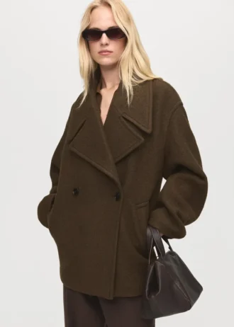 Manteau oversize en laine avec revers maxi Manteau oversize en laine avec revers maxi