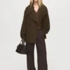 Manteau oversize en laine avec revers maxi Manteau oversize en laine avec revers maxi
