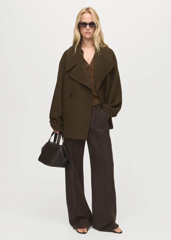 Manteau oversize en laine avec revers maxi Manteau oversize en laine avec revers maxi