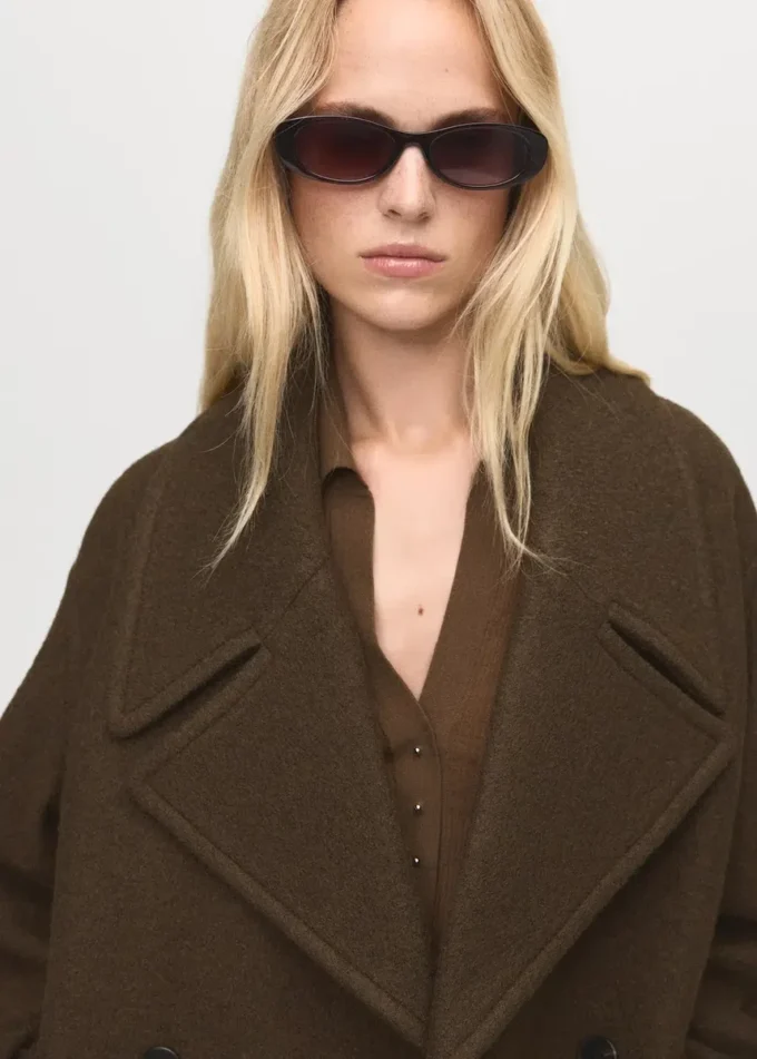 Manteau oversize en laine avec revers maxi Manteau oversize en laine avec revers maxi