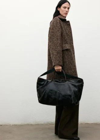 Manteau oversize en laine chinée