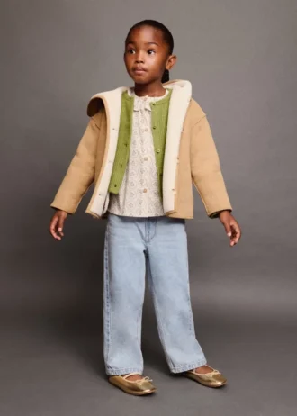 Manteau réversible double face en peluche