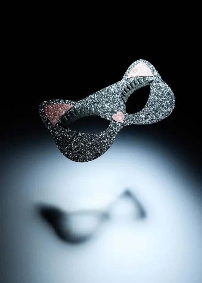 Masque chat pailleté